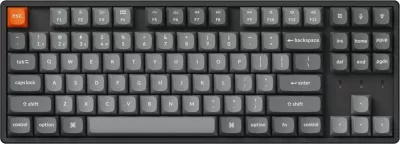Tastierë mekanike Keychron K8 Max K8M-J4, TKL 80%, QMK/VIA, tri-mode USB-C/2.4GHz/Bluetooth, Super Banana, RGB, e zezë