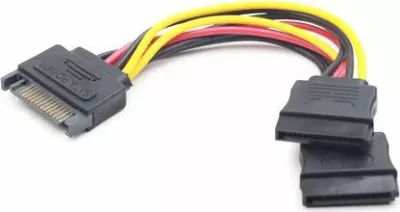 Kabllo rryme SATA Gembird CC-SATAM2F-01 0.15 m, 1x SATA 15-pin në 2x SATA 15-pin, multicolor