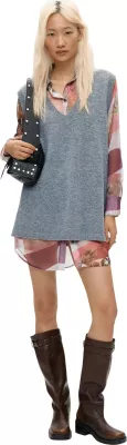 Fustan për femra Desigual VEST_NANTES 26WWVW27, i hirtë