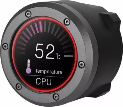 Ftohës uji AIO Thermaltake TH360 V2 Ultra EX ARGB Sync 360mm me LCD 2.1\" (CL-W415-PL12SW-A), set me 3 ventilatorë 120mm