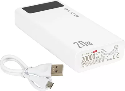 Power bank BLOW PB20E, 20000mAh, 20W, i bardhë