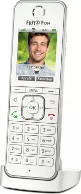 Telefon DECT AVM FRITZ!Fon C6, Wireless, Speakerphone, 300 kontakte, Bardhë