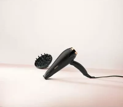 Tharëse flokësh, BaByliss D570DE, 2200W, turmalinë-keramikë, teknologji jonike, me difuzer dhe grykë koncentratore, e zezë