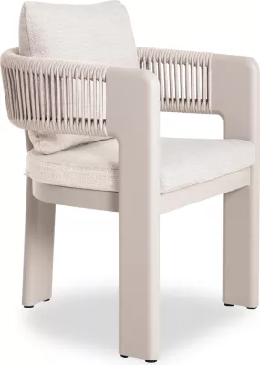 Karrige ngrënieje për jashtë BARON CD6482.04, alumin, litar sintetik, material Olefin, bezhë, 59x59x73.5H, set prej 2 copë