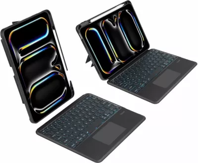 Mbështjellës me tastierë Tech-Protect SC Mag Pen për iPad Pro 11" (5th gen, 2024), i zi, me vend për stilolaps
