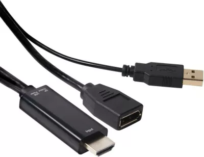 Adapter HDMI në DisplayPort Club3D, 0.18m, 4K, i zi