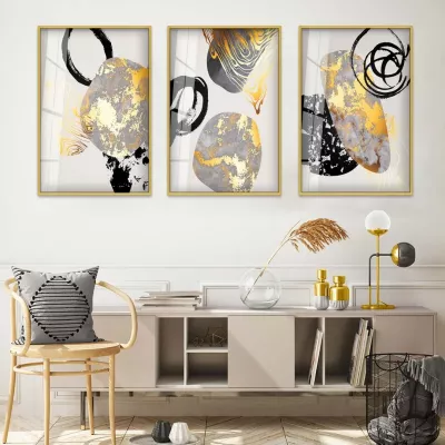 Pikturë dekorative xhami e temperuar, Wallity, shumëngjyrëshe, 40x60cm (3 copë)