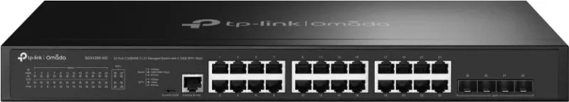 Switch TP-Link Omada 24-Port 2.5GBASE-T L2+, 4 10GE SFP+ Slots, Managed, 2.5G Ethernet, Rack mounting, 1U