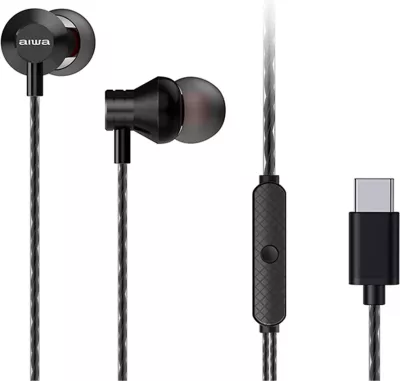 Kufje me kabllo Aiwa ESTM-50USB-C, USB-C, me mikrofon, 10mm, 1.2 m, zi