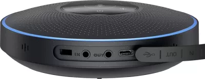 Altoparlant konferencash EMEET OfficeCore M2, wireless, 4 mikrofonë 360°, USB-C/Bluetooth/AUX, 2600mAh, i zi, me adapter USB A200 + kabllo + çantë