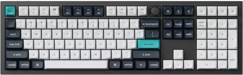 Tastierë mekanike Keychron Q6 Max, full size, Gateron Jupiter Brown, RGB, wireless/wired, carbon black