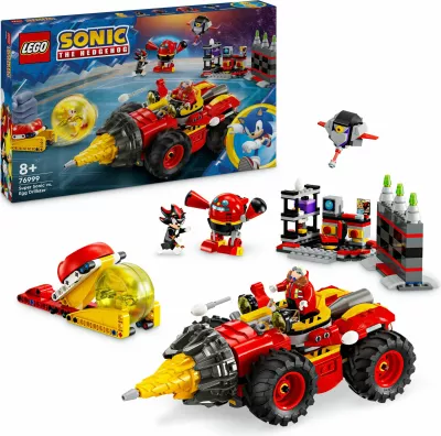Set ndërtimi LEGO Sonic the Hedgehog 76999 Super Sonic vs. Egg Drillster, 590 pjesë, multikolor