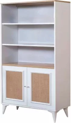 Raft librash Skye Decor, i montueshëm, ngjyrë e bardhë dhe lis