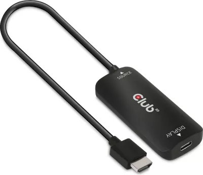 Adapter Club3D HDMI + MicroUSB në USB-C 4K120Hz, i zi