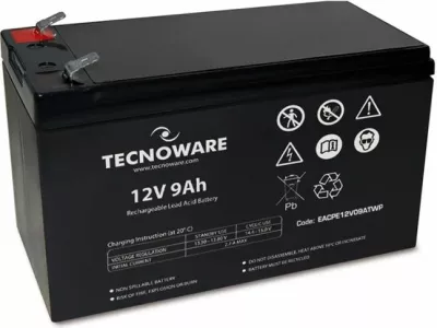 Bateri/akumulator TECNOWARE EACPE12V09ATWP 12V 9Ah Faston 6.35mm, e zezë