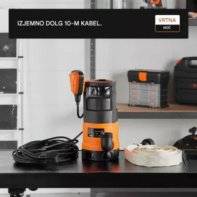 Pompë zhytëse uji VonHaus 3500145 400 W, 7500 L/orë, zorrë 8 m, kabllo 10 m, e zezë