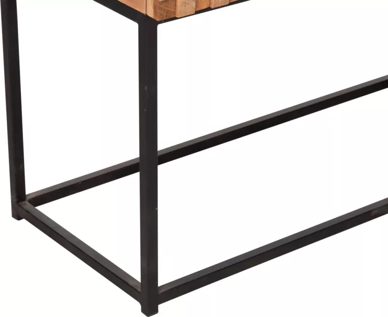 Konsolë me sirtarë JORDI FH9801 dru tik në bazë metalike natyrale-e zezë 180x43x79H cm