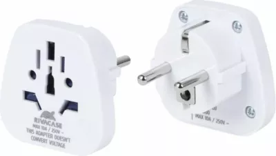 Adapter udhëtimi RIVACASE PS4100, World to EU, 2500 W, i bardhë
