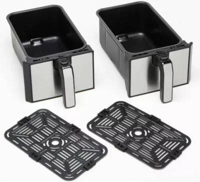 Fritëz me ajër Kenwood HFM20.000MB Twin 2x4L 8L total, dual-zone, e zezë/argjend