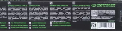 Mouse pad gaming Esperanza, e zezë