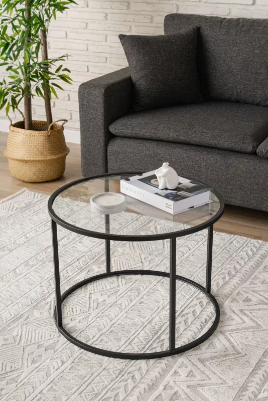 Tavolinë kafeje Hanah Home, Berlin, e zezë, 60cm