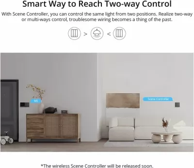 Switch i mençur muri Wi‑Fi SONOFF M5-2C-86, 2 kanale, standard EU 86, gri e errët