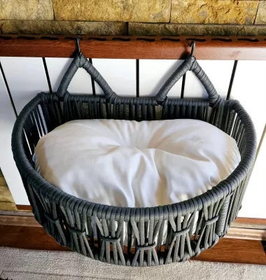 Shtrat për kafshë shtëpiake, Skye Decor, Peti, ngjyrë gri