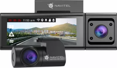 Kamerë regjistrimi për veturë Navitel RC3 Pro, 3 kamera, Full HD 1080p, Wi-Fi, GPS, ekran 3.16", microSD deri 128GB, e zezë