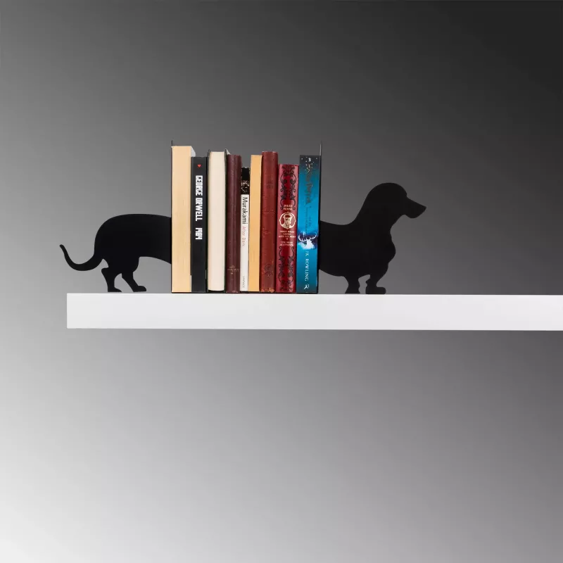 Mbajtëse librash metalike Aberto Design, e zezë, 43x14x22cm