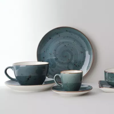 Pjatë e sheshtë Fine Dine Arando Ø240 mm, porcelan, gri, set 6 copë