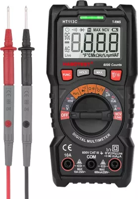 Multimetër dixhital, Habotest HT113C, True RMS 6000 counts, NCV, 10A, CAT III 600V, e zezë