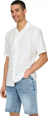 Këmishë me mëngë të shkurta Only & Sons ONSCAIDEN 22025116 për meshkuj, e bardhë
