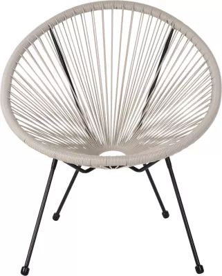 Karrige e jashtme lloj foleje ACAPULCO FH5872.03 metal i zi-ratan sintetik në ecru 71x72x80Hcm