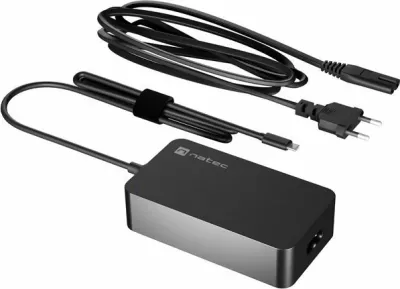 Adapter rryme për laptop Natec Grayling NZU-2033 45 W USB-C Power Delivery 20 V 3 A, i zi
