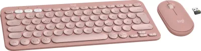 Set tastierë dhe maus Logitech Pebble 2 Combo, Deutsch, rozë