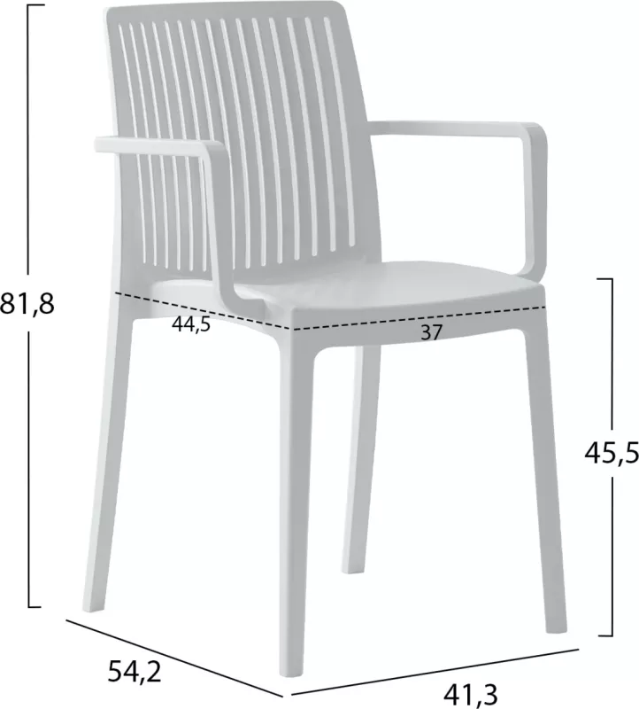Karrige polipropileni IDA FH6127.01 e bardhë 41,3x54,2x81,8Hcm