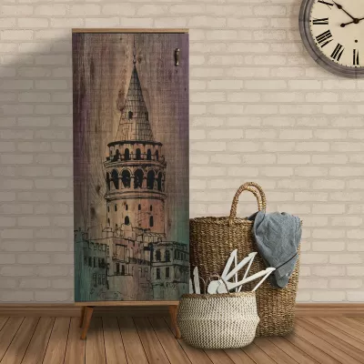 Dollap multifunksional Skye Decor, Galata Kulesi, shumëngjyrësh