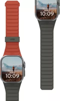 Rrip silikoni për Apple Watch UAG Pathfinder, magnetik, 42/44/45/46/49mm, portokalli