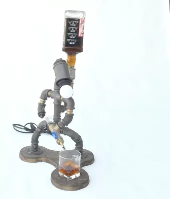 Dispenser për pije, Skye Decor, DSP006, ngjyrë arre dhe e zezë