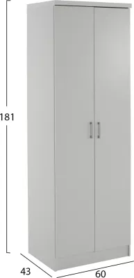 Dollap BAILEY FH337.05 2-dyer 3 rafte melamine, ngjyrë e bardhë, 60x43x181 cm