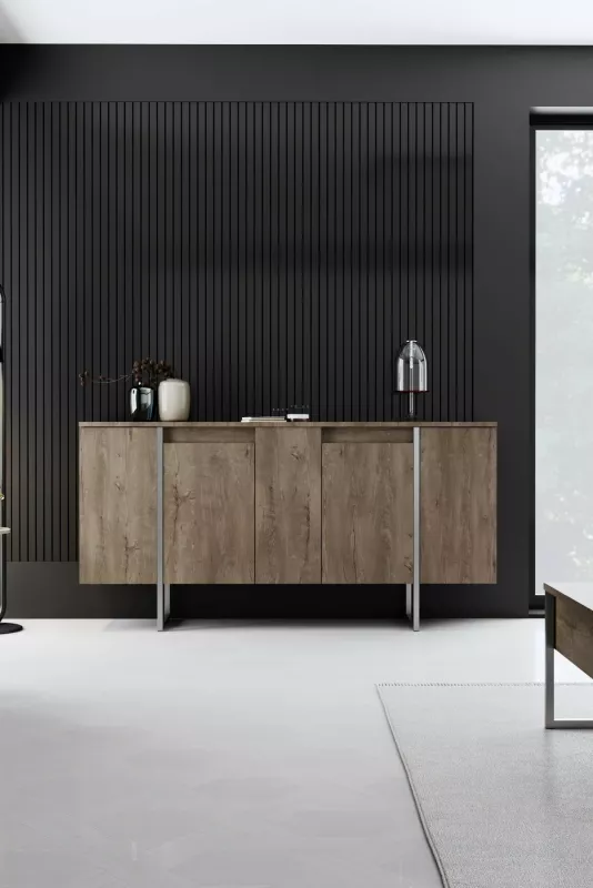 Set mobiljesh për dhomë dite, ngjyrë arre dhe argjendi, Hanah Home Luxe