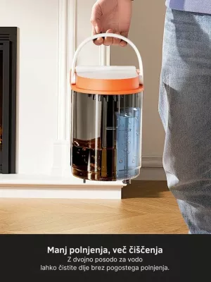 Pastrues i thellë me ujë të nxehtë për qilima dhe tapiceri Uwant B300 Pro 18000 Pa 600 W depo 1.2/1.4 L, me aksesorë + pastrues tekstili 500 ml, bardhë/portokalli