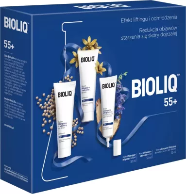 Set kremra për fytyrë, sy, buzë, qafë, dekolte BIOLIQ 55+ Intensive Lifting për femra, 3 copë