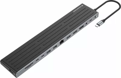 Dock Conceptronic 14-1 USB-C, 2xHDMI, DP, 2xUSB-C, 18cm, zi
