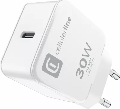 Karikues Cellular Line The One 30W, USB-C, i bardhë