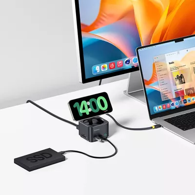Kasë Baseus MagPro Series II 7-in-1 me karikues wireless MagSafe 15W, HDMI, USB-A, USB-C, SD/TF, e zezë