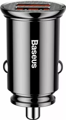 Karikues veture Baseus Circular CCALL-YD01, 2x USB-A, 30 W, 5.1 A, 12/24 V, fast charging, zi
