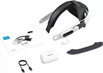 Rrip me bateri BoboVR E3 PRO për Meta Quest 3/3S, 10000 mAh, i zi