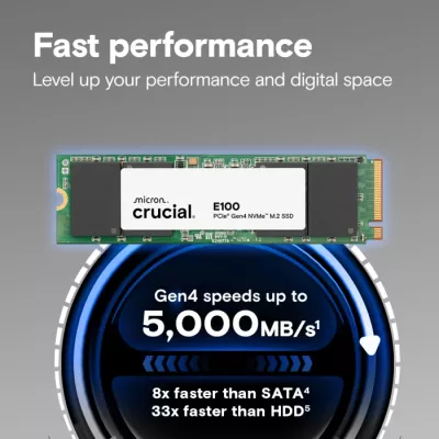 Disk SSD Crucial E100 CT2000E100SSD8 2TB PCIe Gen4 NVMe M.2 2280
