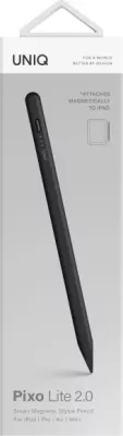 Stylus magnetik UNIQ Pixo Lite 2.0 për iPad, Zi
